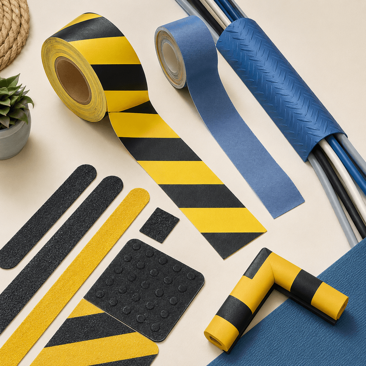 Cable & Floor Safety Kit kit contents laid out flat