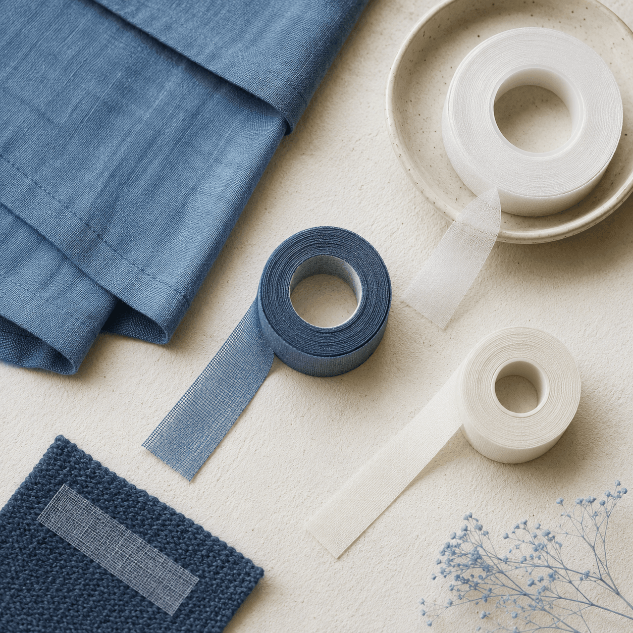 Hem & Fabric Quick-Fix Kit kit contents laid out flat
